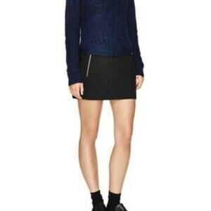 Aritzia Wilfred Moto Zipper Pocket Clairaut Mini Skirt Black Womens Size 6 Biker
